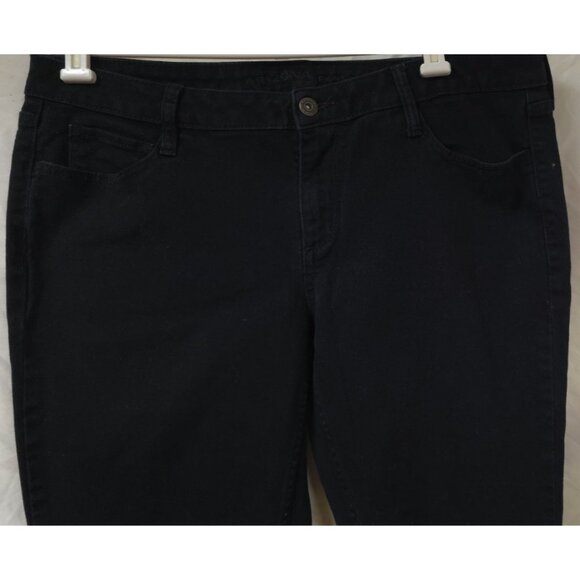 Arizona Jeans Womens Sz 17 Black Mid Rise Super Skinny Stretch Denim Jeans 36x30 - Picture 4 of 10